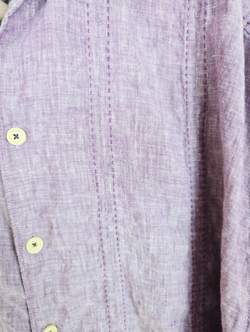 Tommy Bahama Purple Linen S Sleeve Camp Button Up Summer Shirt. Mens XLT - Picture 4 of 9